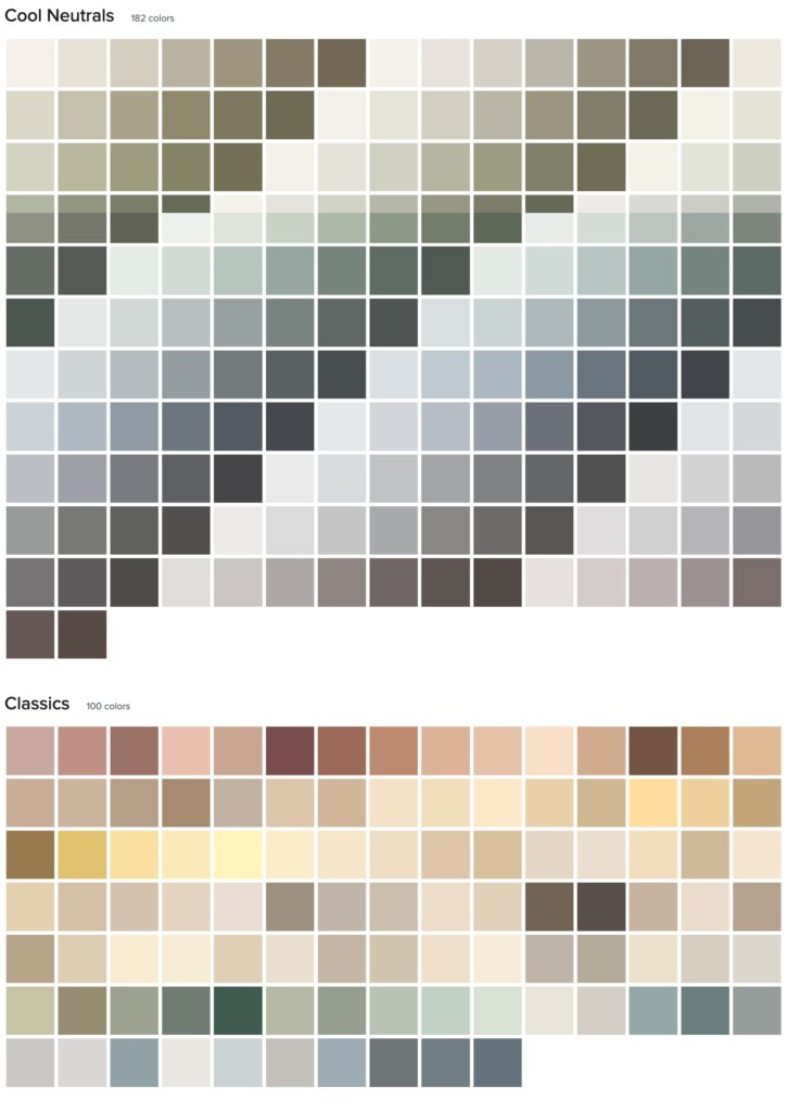 Dunn Edwards classic and cool neutral color palettes