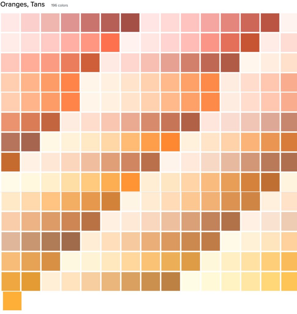 Dunn-Edwards Orange and Tan color palette