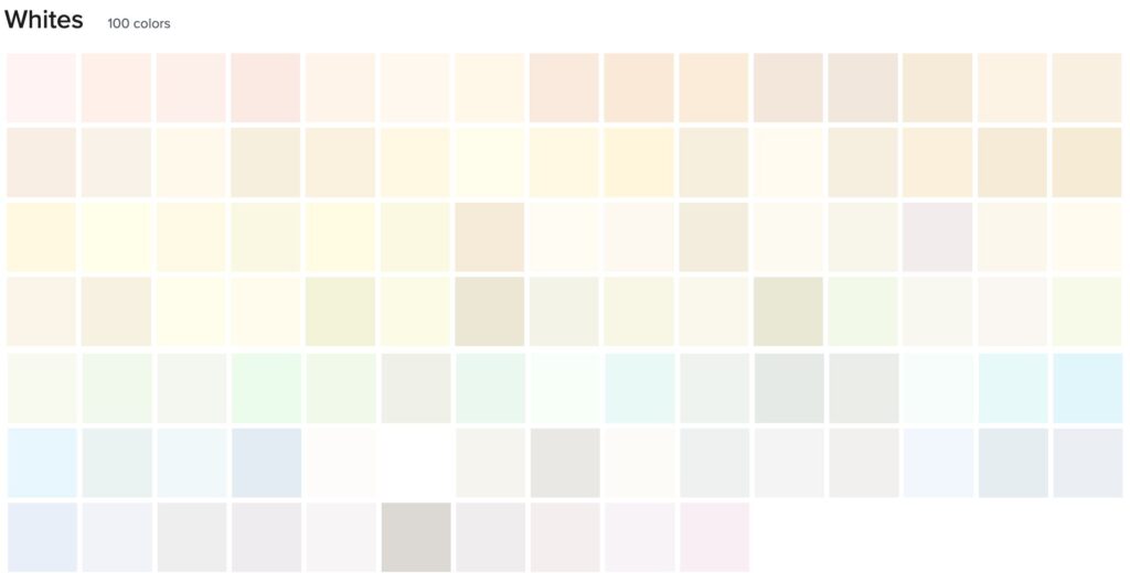 Dunn-edward whites color palette